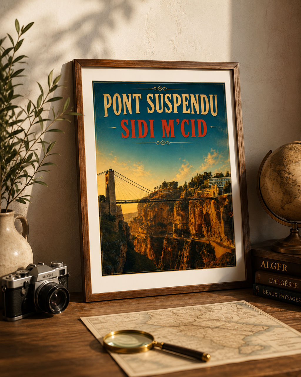 Pont Suspendu Sidi M’Cid – Affiche Vintage