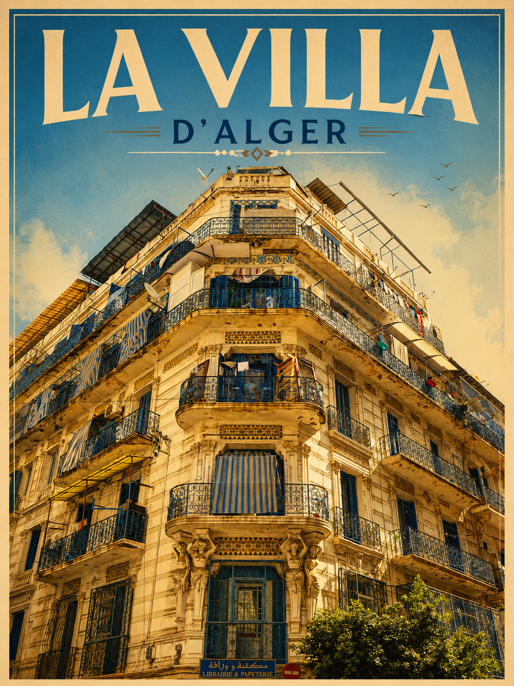 La Villa d'Alger – Affiche Vintage | Alger, Algérie