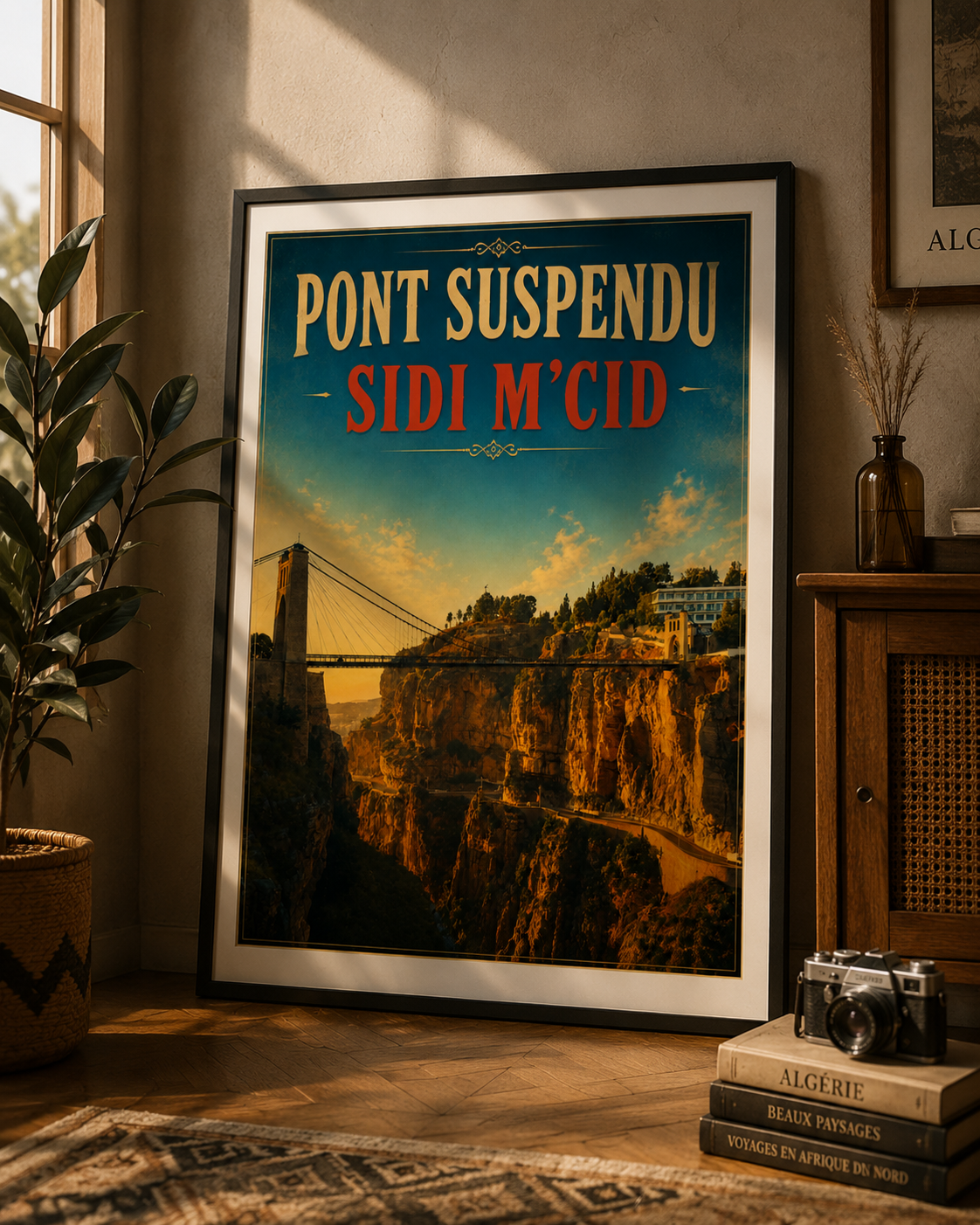 Pont Suspendu Sidi M’Cid – Affiche Vintage